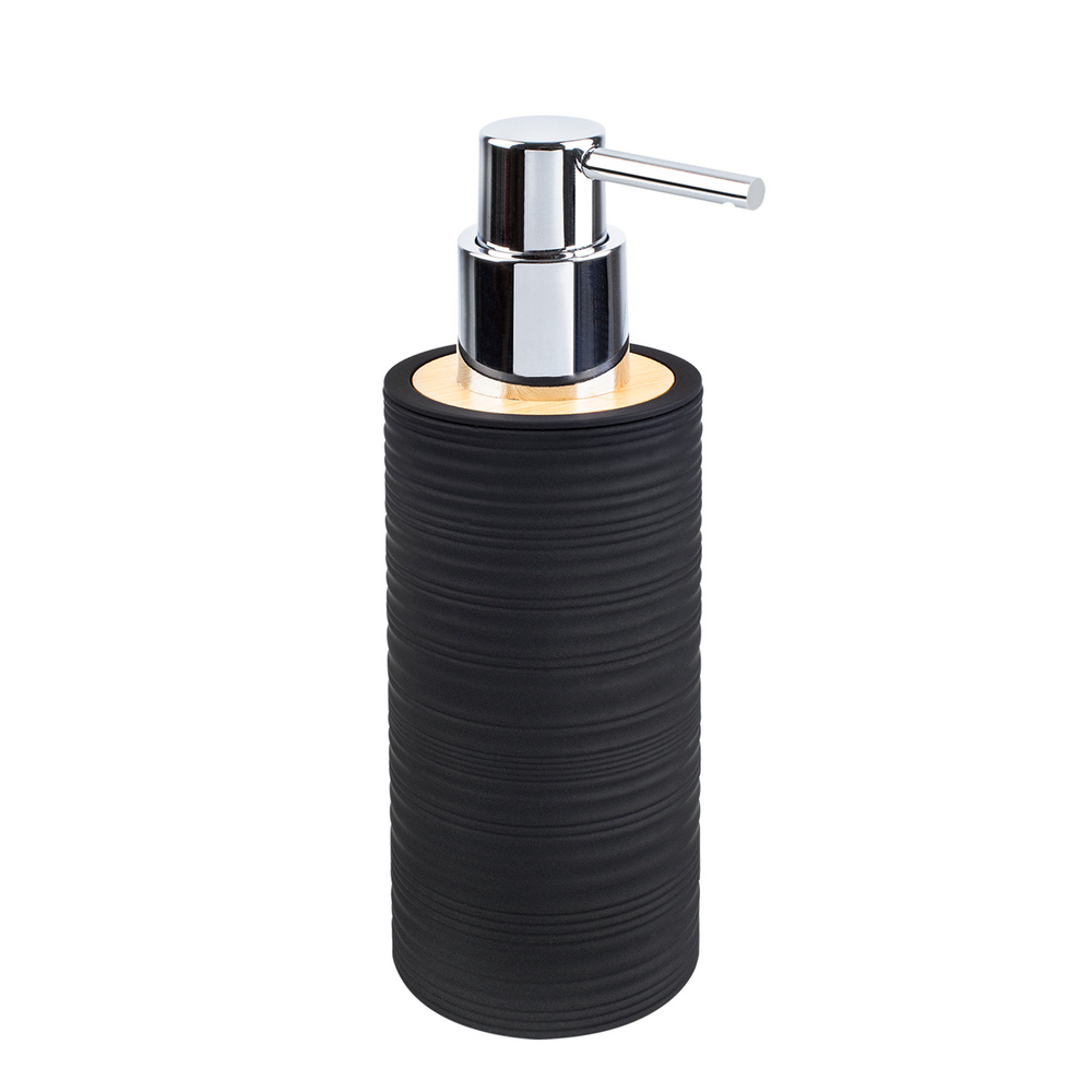 Szappanadagoló, Ksanti, magas, fekete-bambusz, 300 ml