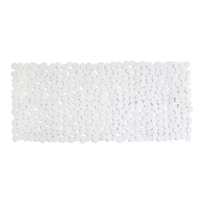 Csúszásgátló kádbetét, kavics mintás, fehér, 90×40 cm