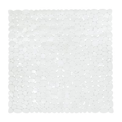 Csúszásgátló zuhanytálca-betét, kavics mintás, fehér, 54×54 cm