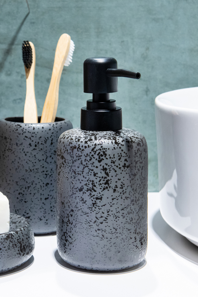 Szappanadagoló, Hades, kőagyag, antracit, 350 ml – 2. kép