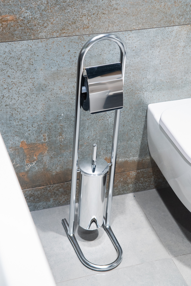 WC-garnitúra állvány fedeles papírtartóval, krómozott – 5. kép